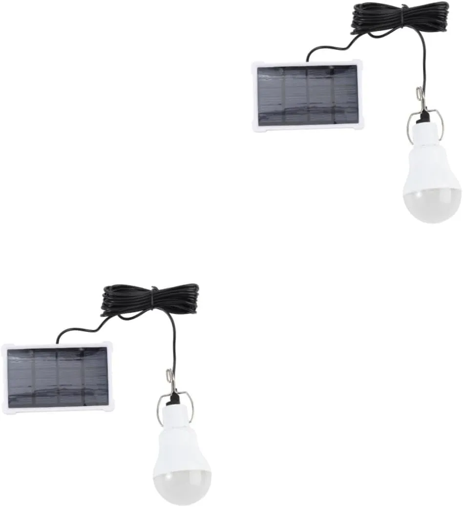 POPETPOP 2pcs Solar Powered Camping Light Led Tent Lamp Portable Night Lights Rechargeable Bulb Compact and Easy to Carry