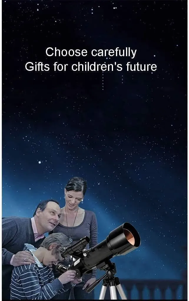 Portable 70mm Refractor Telescope for Kids & Beginners, Travel Telescope with Carry Bag & Tripod, for Children’s Birthday & Astronomy Exploration(Package 2)