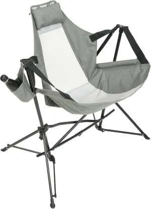 Portable and Comfortable Steel Folding Hammock Chair for Camping, Reclining Seat, Durable Frame, Grey