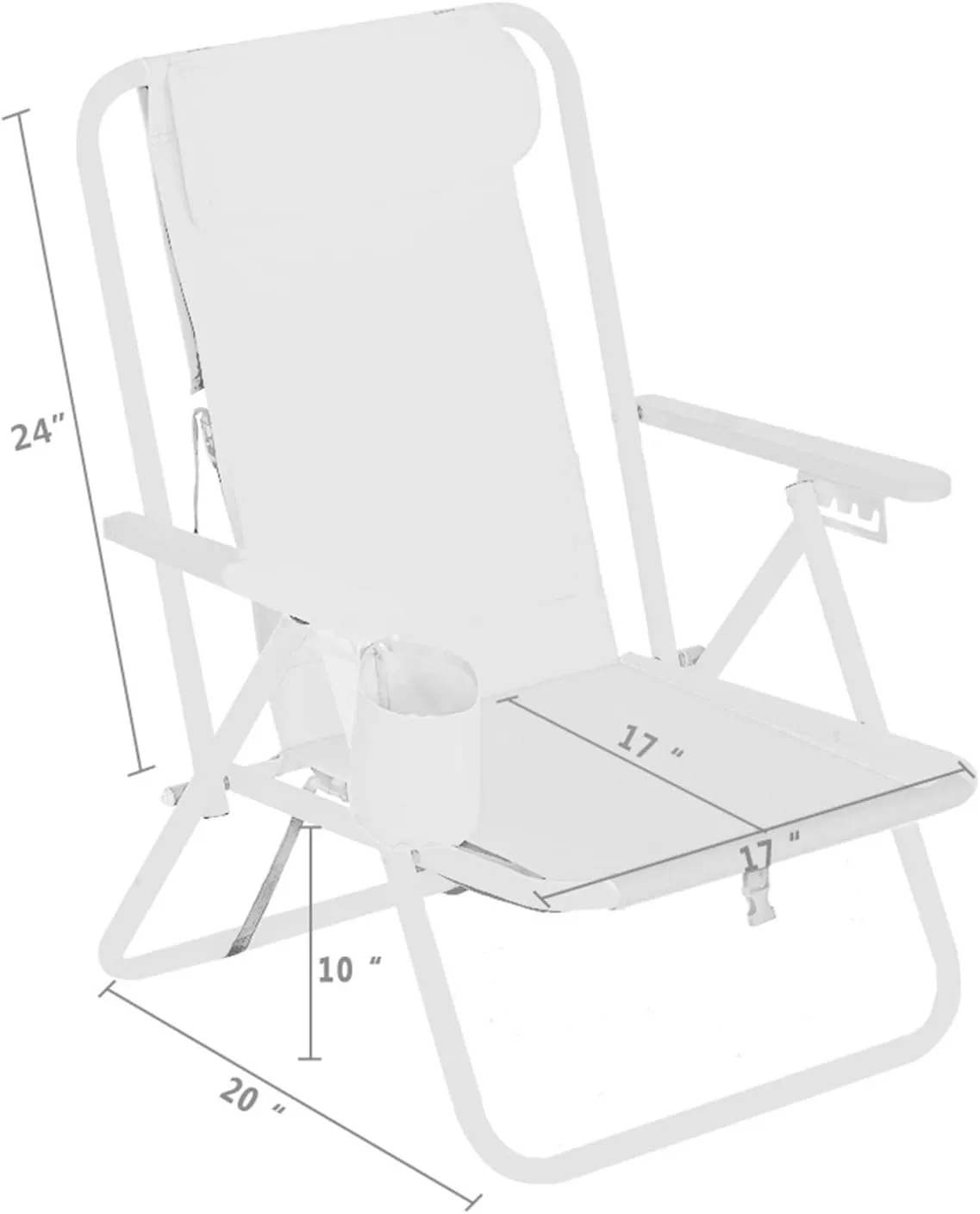 Portable Beach Chairs for Adults, High Strength Beach Chair with Adjustable Headrest Blue, Cup Holder for Outdoor/Lawn/Picnic/Sand, Foldable Camping Chair