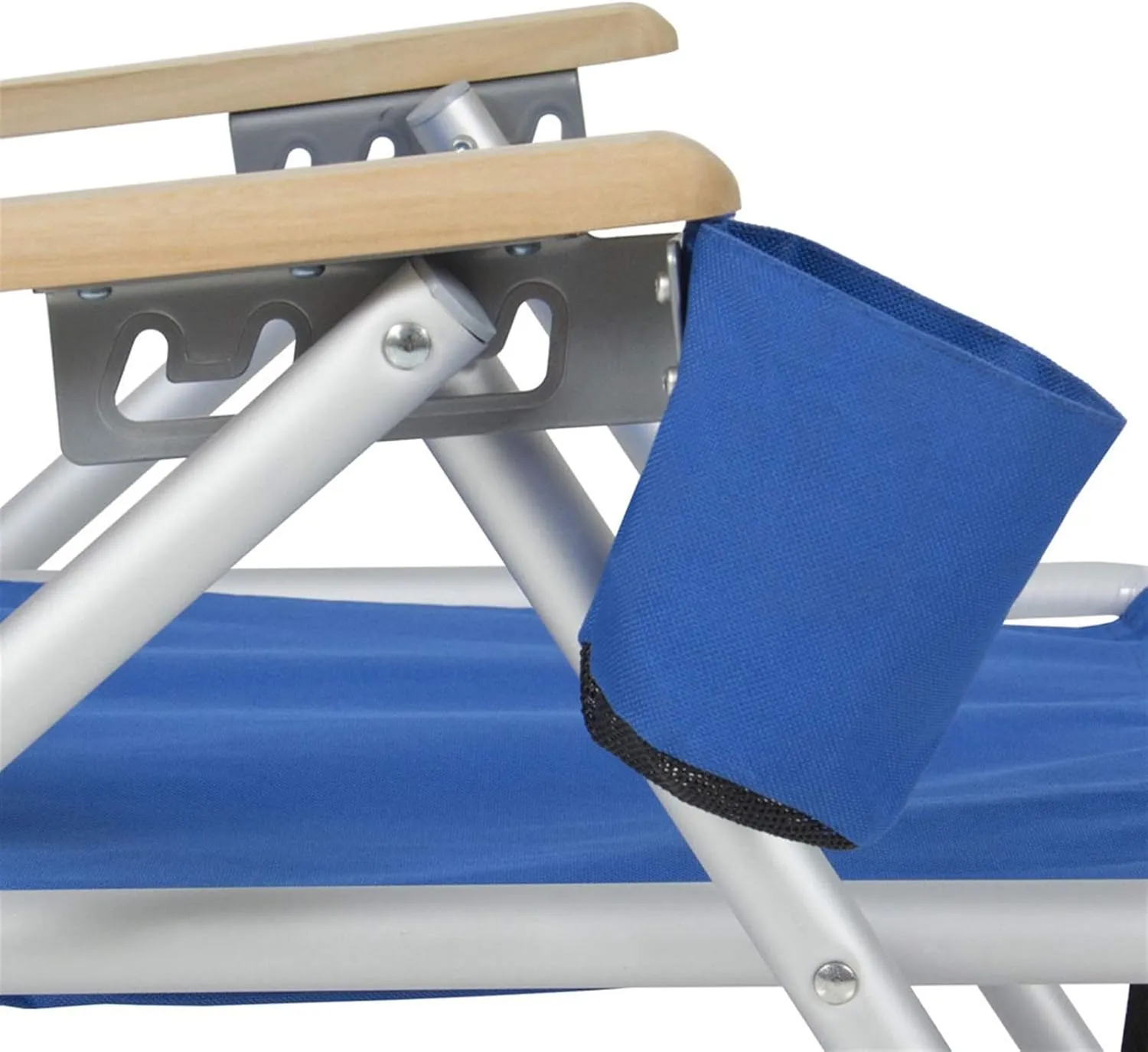 Portable Beach Chairs for Adults, High Strength Beach Chair with Adjustable Headrest Blue, Cup Holder for Outdoor/Lawn/Picnic/Sand, Foldable Camping Chair