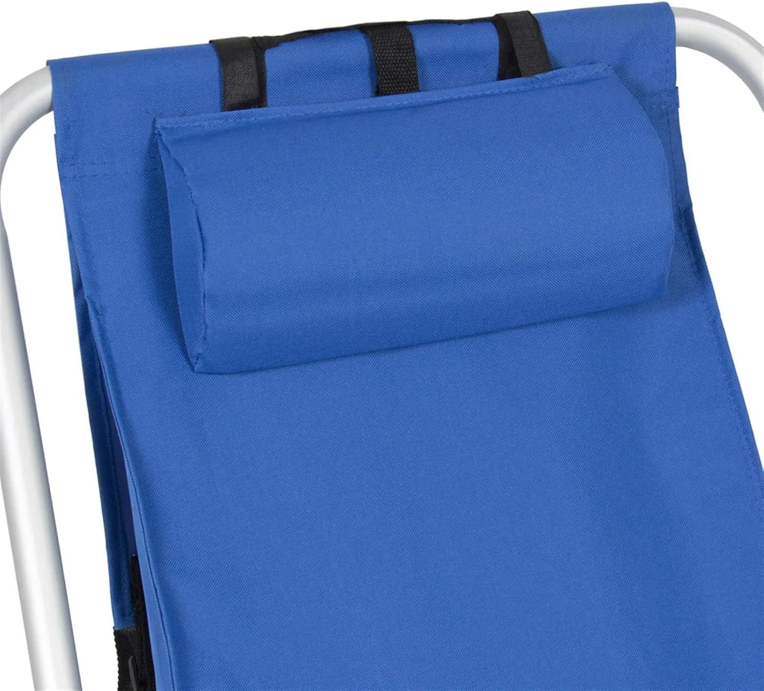 Portable Beach Chairs for Adults, High Strength Beach Chair with Adjustable Headrest Blue, Cup Holder for Outdoor/Lawn/Picnic/Sand, Foldable Camping Chair