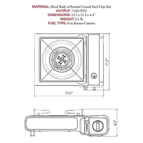 Portable Butane Camping Stove with Case Automatic Ignition