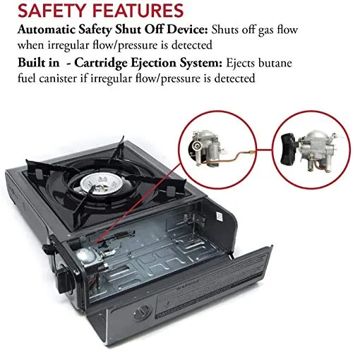 Portable Butane Camping Stove with Case Automatic Ignition