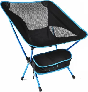 Portable Camp Chair,Folding Chairs for Outside Aluminum Alloy Camping Chairs for Adults-Orange (Blue), Normal