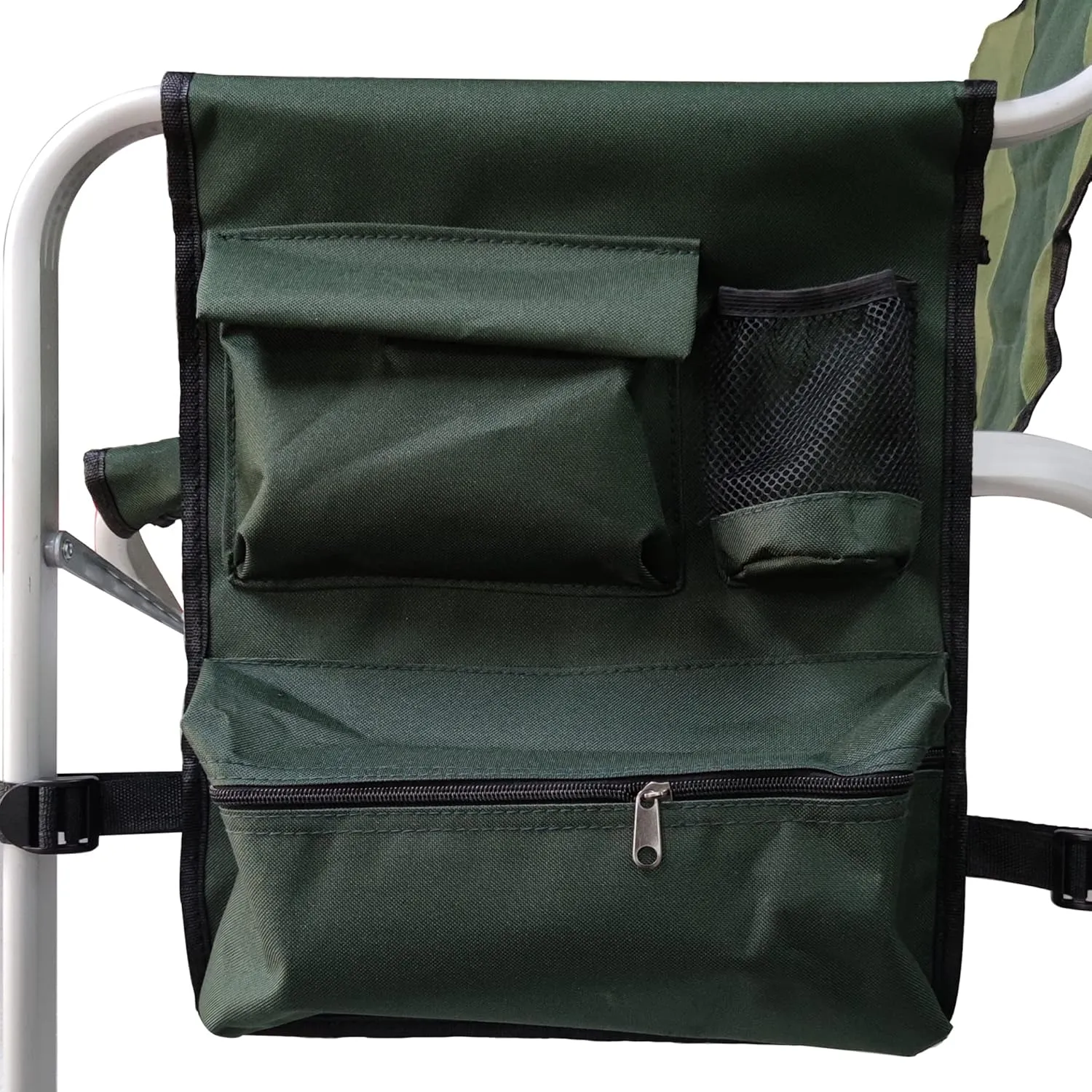 Portable Camping Chairs, Folding Outdoor Chair with Side Table Storage Bag, Beach Lawn Sling Chairs Deck Eazy Chair Oversized Padded for Picnics Fishing, Green
