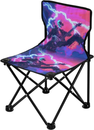 Portable Camping Folding Chairs Foldable Chair Small Skeleton Rock Band Lightweight Backpacking Outdoor Outside Fishing