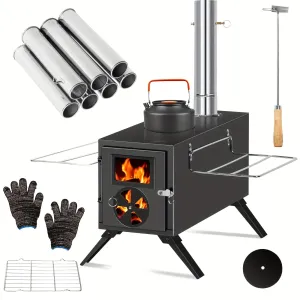 Portable Camping Stove with Chimney Pipe