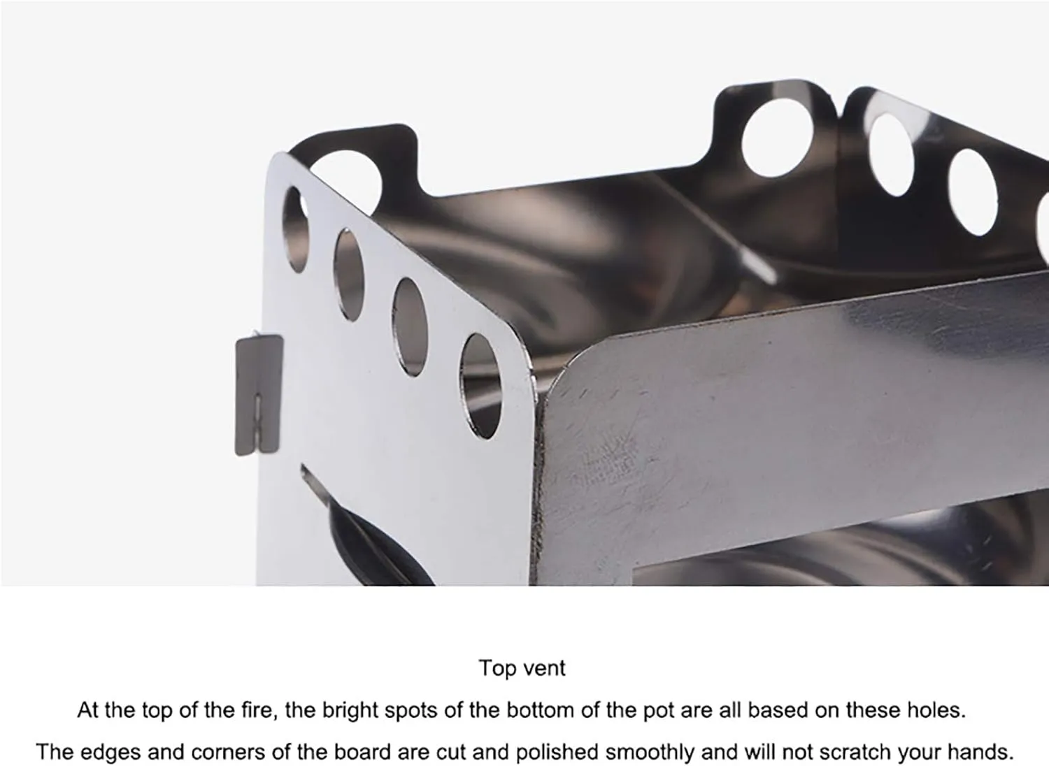 Portable Camping Wood Stove Backpacking Folding Lightweight Pocket Stove Outdoor Picnic with Alcohol Plate and Pouch