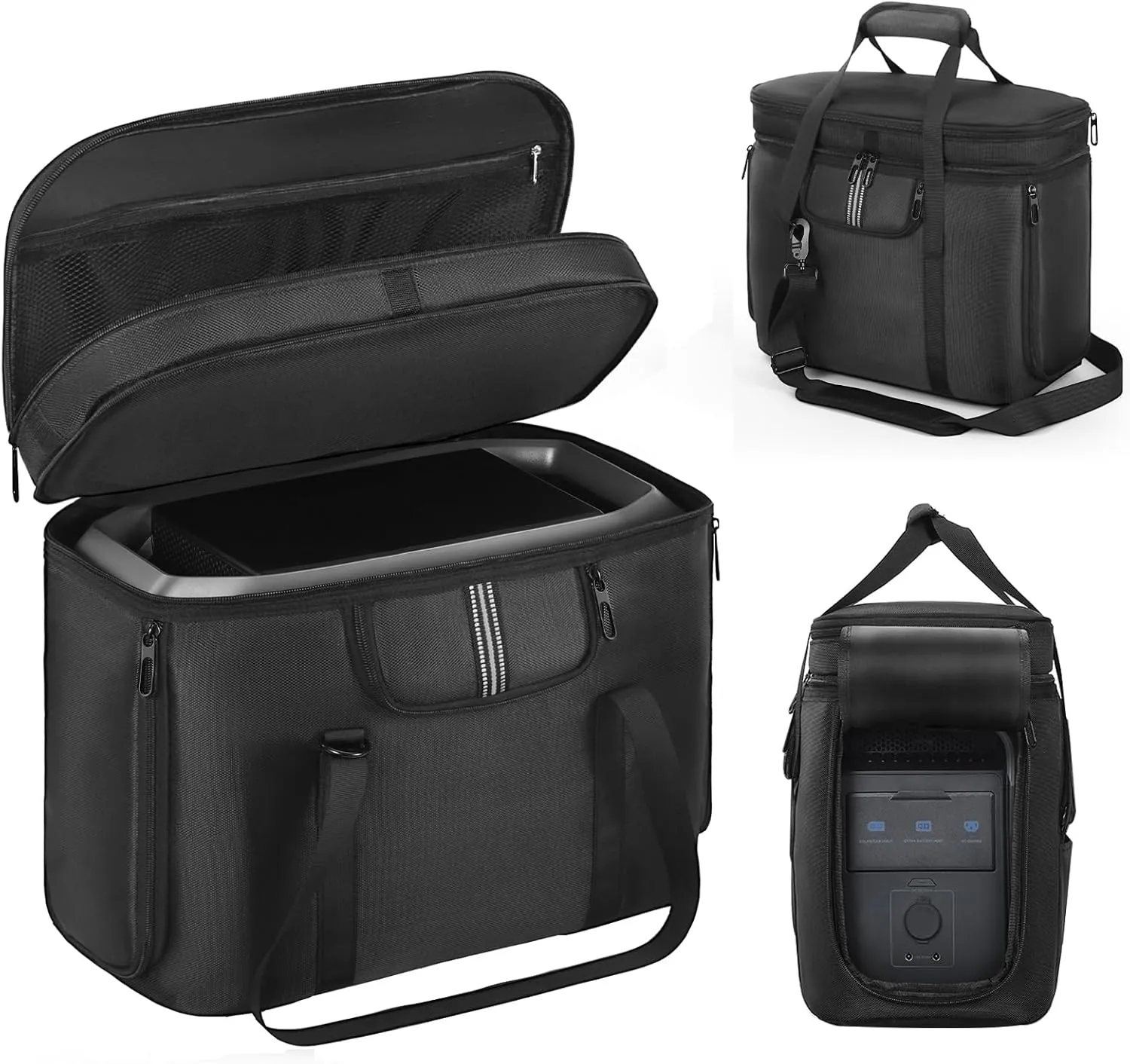 Portable Carrying Case Compatible with ECOFLOW DELTA 3 Plus, Protective Storage Bag for Power Station and Accessories, with Multiple Quick Connect and Heat Dissipation Windows