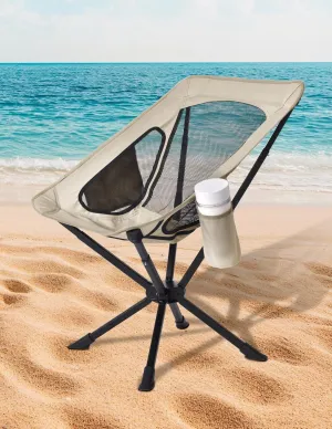 Portable Chairs for Adults Foldable, Fast Setup, Lightweight & Small Folding Chair with Cup Holder, Side Pocket and Carry Bag - Support 350 LBS