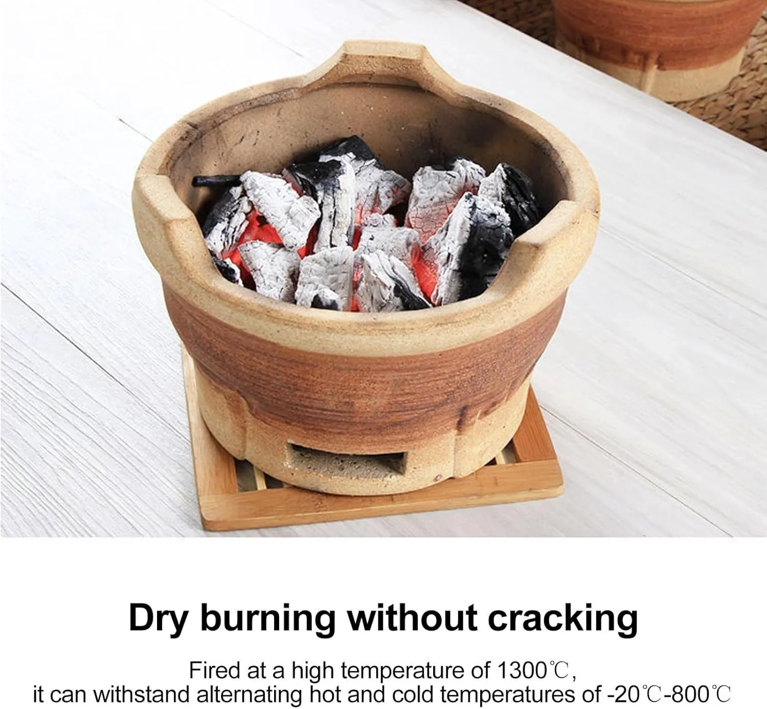 Portable Charcoal Grill, Clay Stove For Outdoor Cooking, Multifunctional Barbecue Grilling, Camping Picnic BBQ, Hiking & Patio(23x14.5cm)