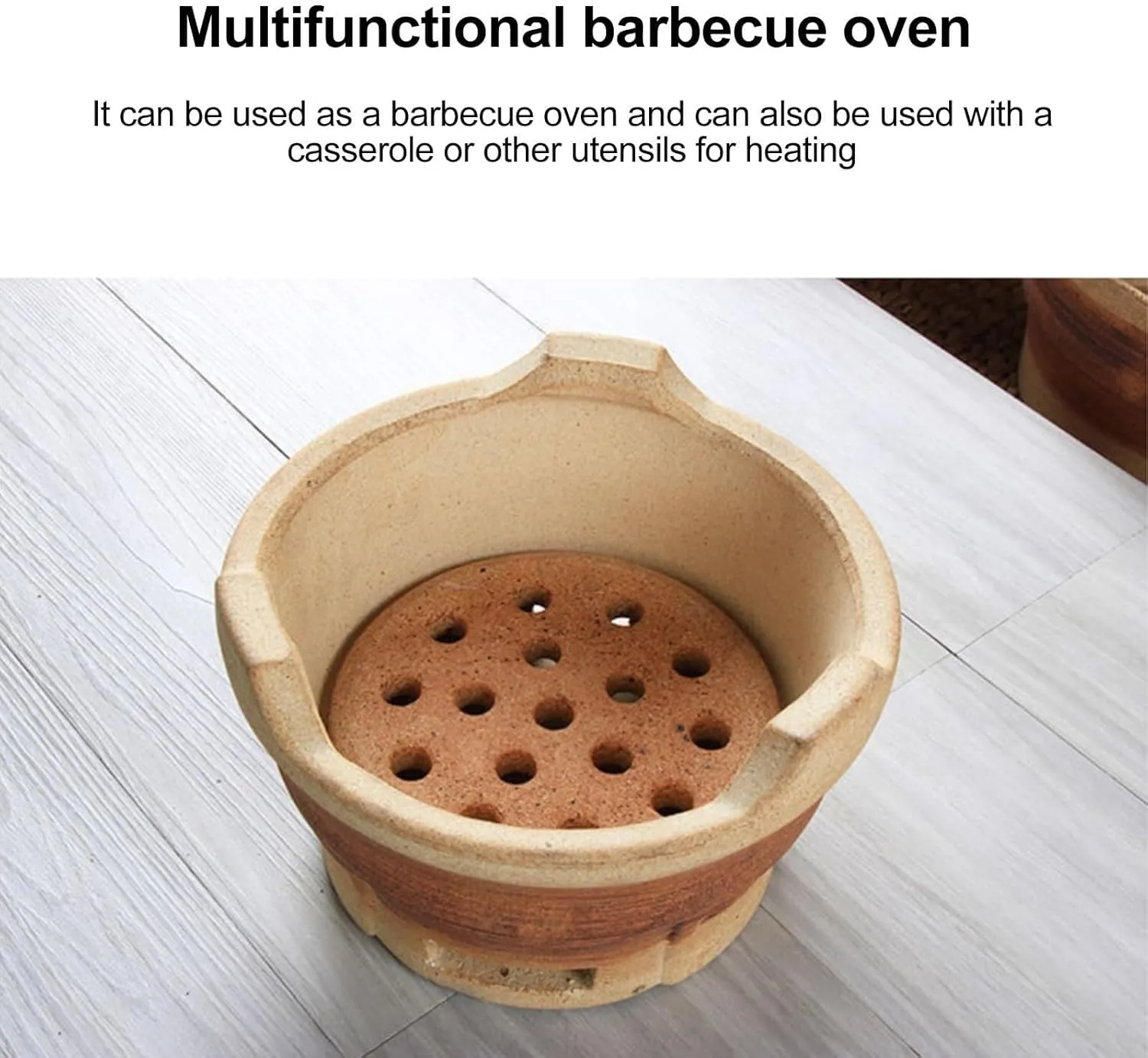 Portable Charcoal Grill, Clay Stove For Outdoor Cooking, Multifunctional Barbecue Grilling, Camping Picnic BBQ, Hiking & Patio(23x14.5cm)