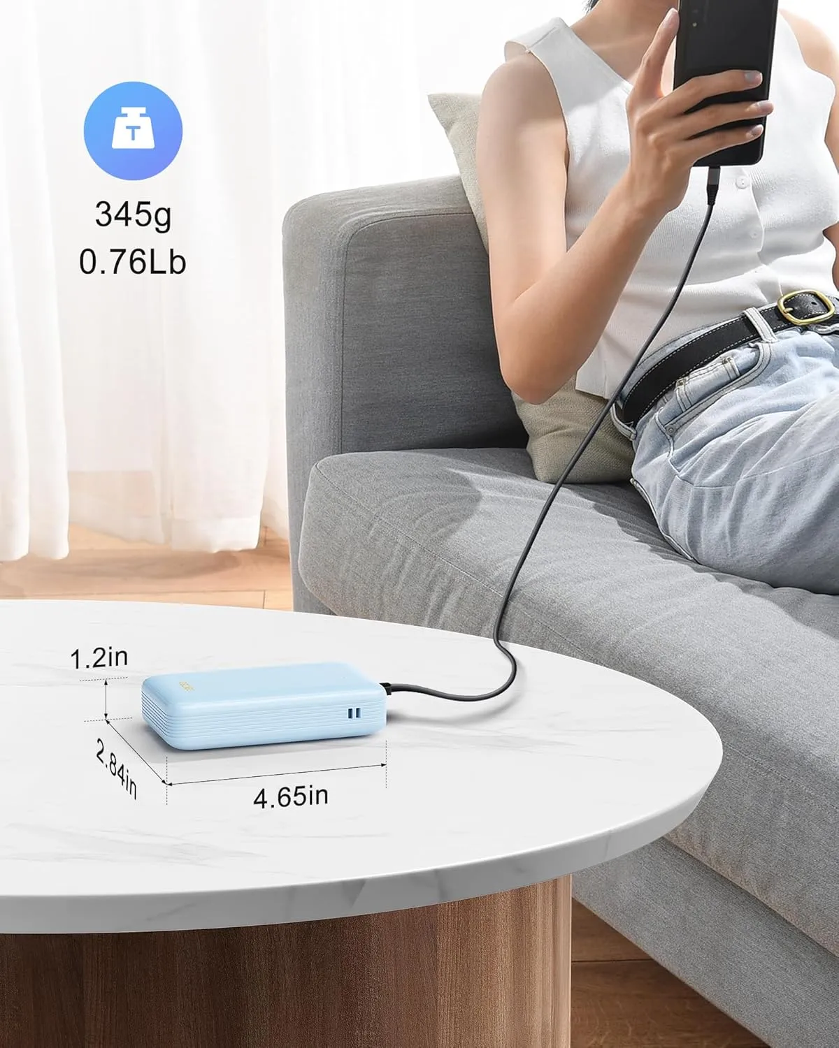 Portable Charger 20000mAh, 22.5W Power Bank Fast Charging, High Capacity Cell Phone Portable Power Banks with for iPhone, Samsung, Android etc, Travel Essential (Blue)
