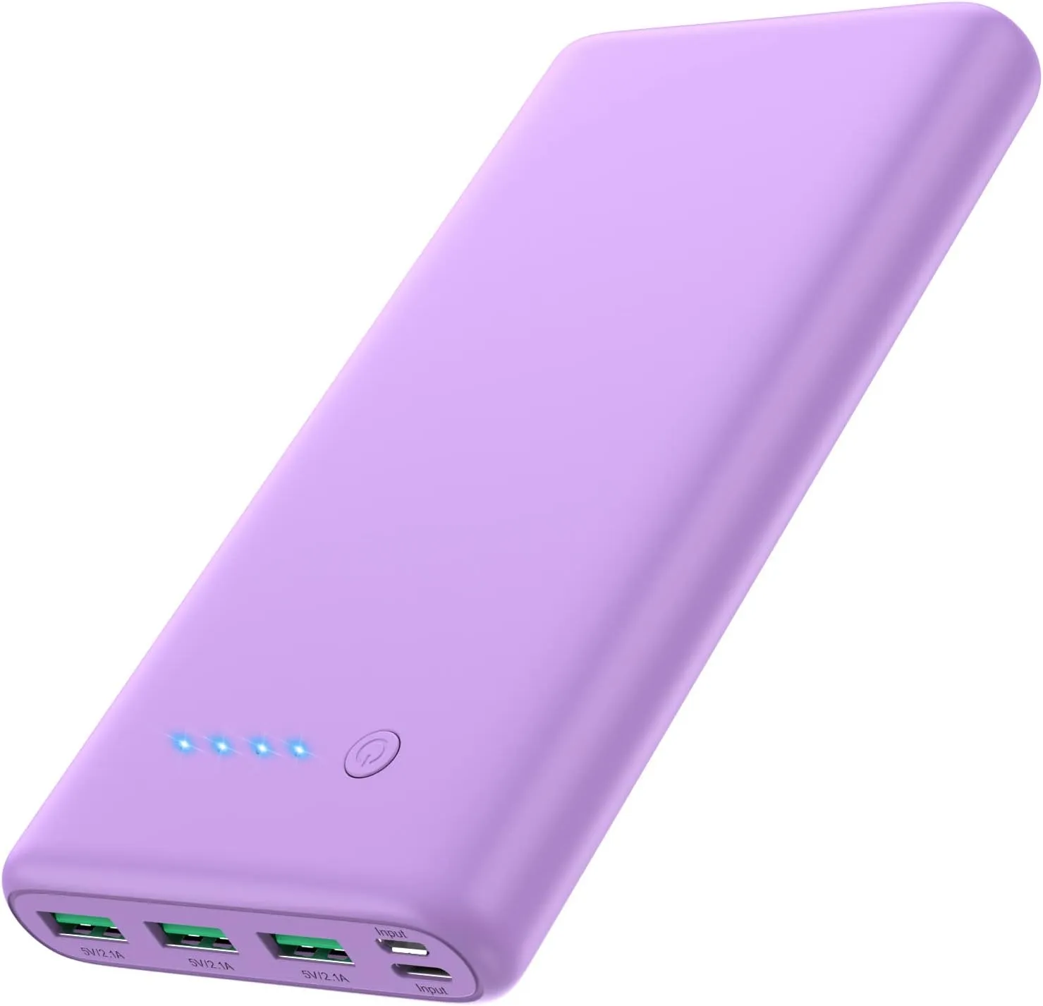 Portable Charger 36800mAh,4 Outputs Power Bank, Dual Input 5V/3A External Battery Pack,USB-C in&Out High-Speed Charging Backup Charger Compatible with iPhone 16/15/14,Samsung Android Phone etc-Purple