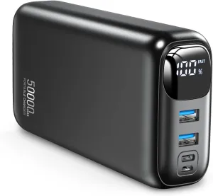 Portable Charger 50000mAh Power Bank - 22.5W Fast Charging External Battery Pack, LED Display USB-C Portable Cell Phone Charger for iPhone 16/15/14/13 Pro, Android, Samsung Galaxy, Etc