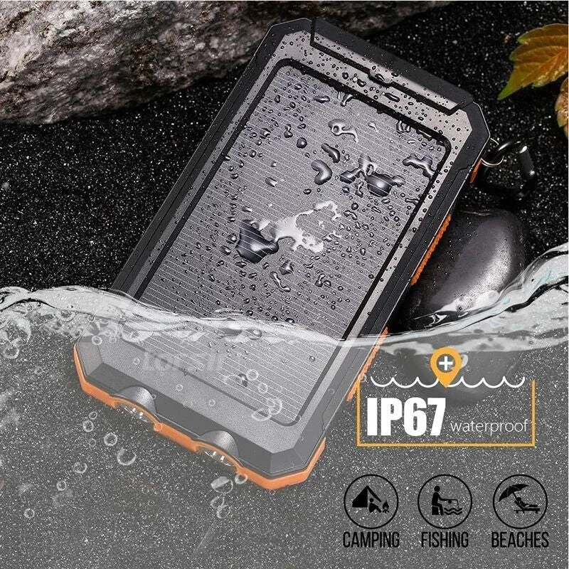 Portable External Solar Power Bank for Phone Tablet Dual USB Port