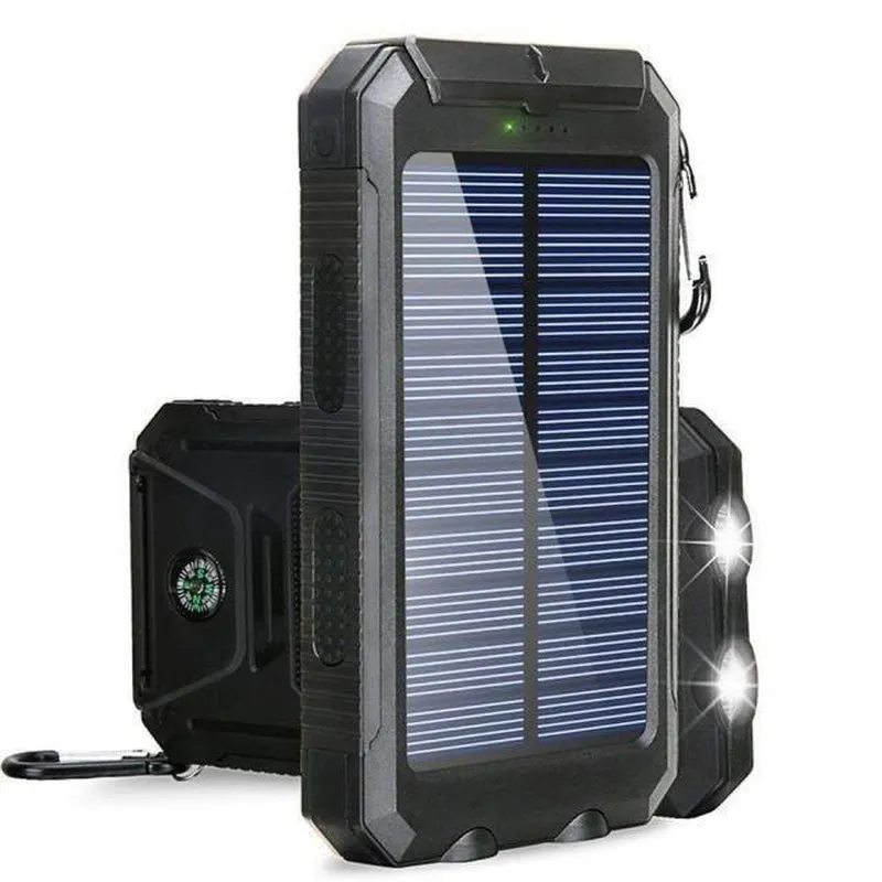 Portable External Solar Power Bank for Phone Tablet Dual USB Port