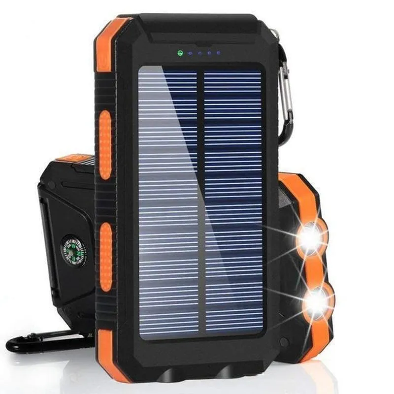 Portable External Solar Power Bank for Phone Tablet Dual USB Port