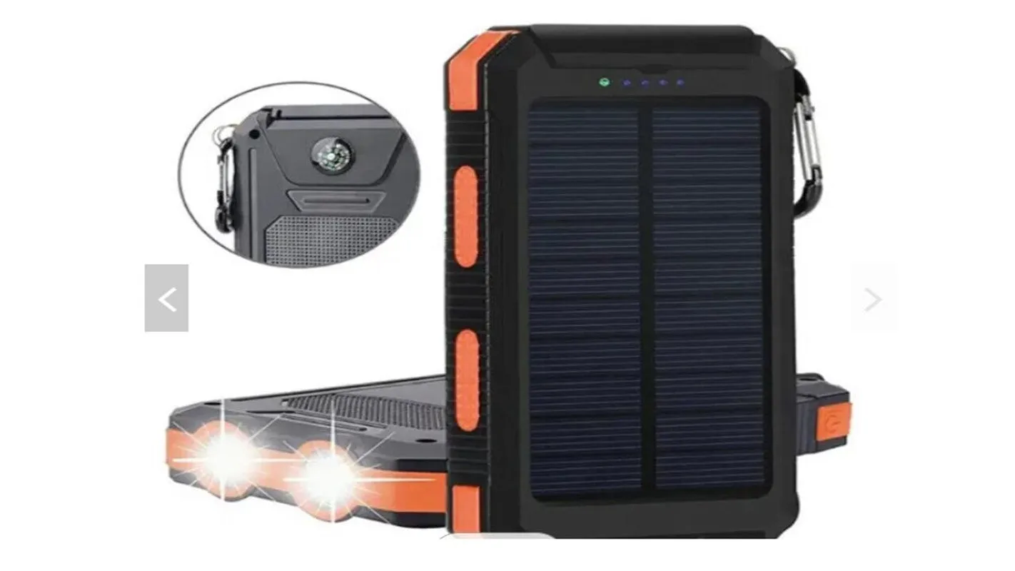 Portable External Solar Power Bank for Phone Tablet Dual USB Port
