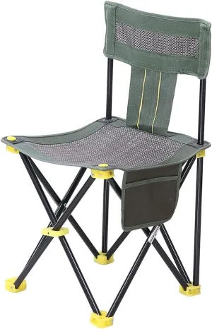 Portable Folding Chair Breathable Outdoor Mesh Chair Portable Beach Fishing Chair Folding Chair Stool with Side Pocket Portable Storage Adjustable Folding Chair(33 * 33cm)