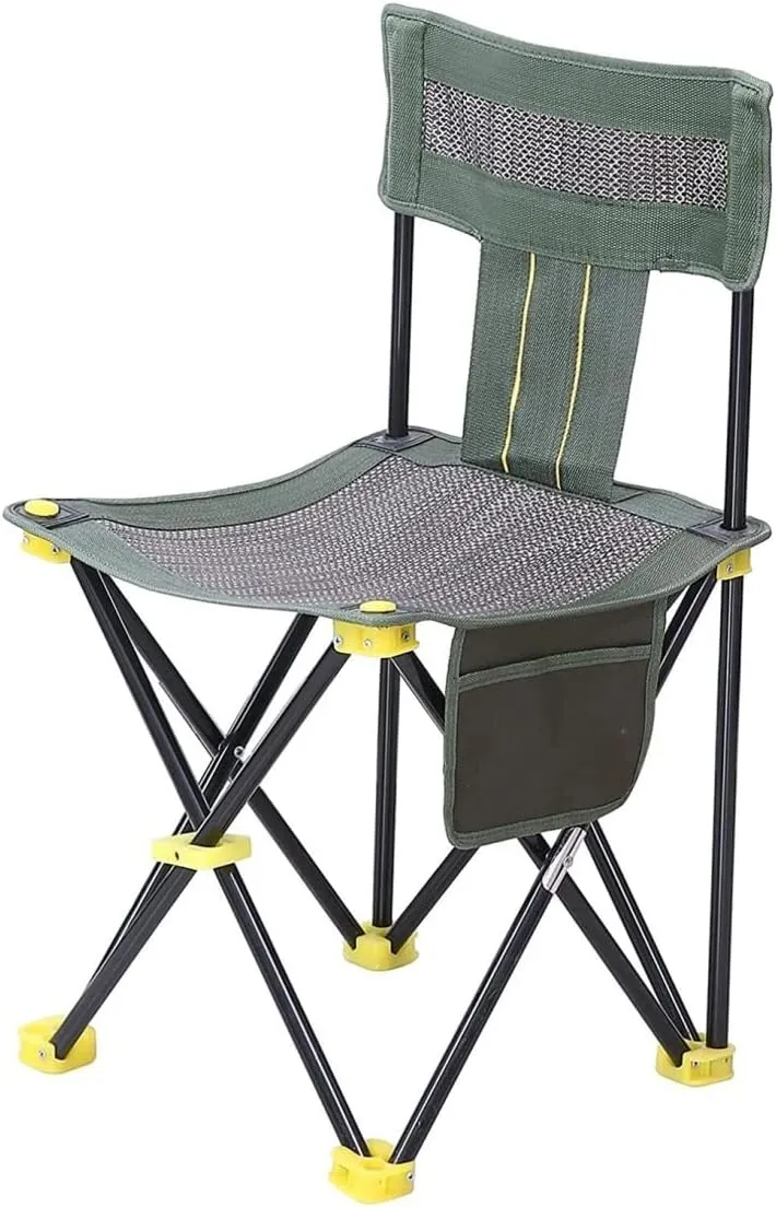 Portable Folding Chair Breathable Outdoor Mesh Chair Portable Beach Fishing Chair Folding Chair Stool with Side Pocket Portable Storage Adjustable Folding Chair(33 * 33cm)