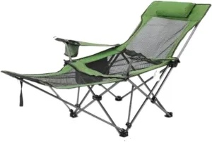 Portable Folding Chair Folding Recliner Chair Camping Folding Chair Beach Sun Patio Chaise Lounge Chair Pool Lawn Lounger Adjustable Folding Chair(Green)