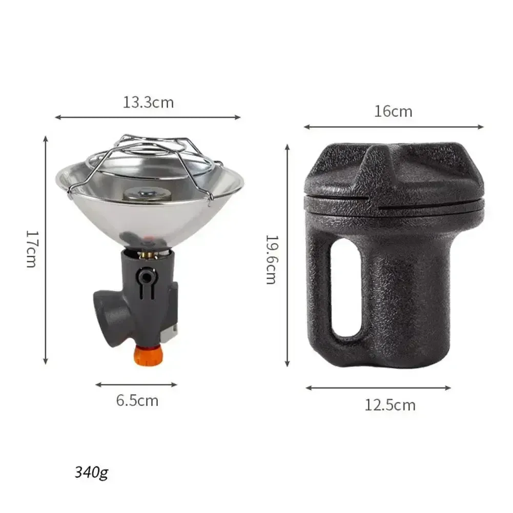 Portable Mini Gas Butane Heater with Storage Box | Windproof Burner for Outdoor Camping | Stainless Steel Construction