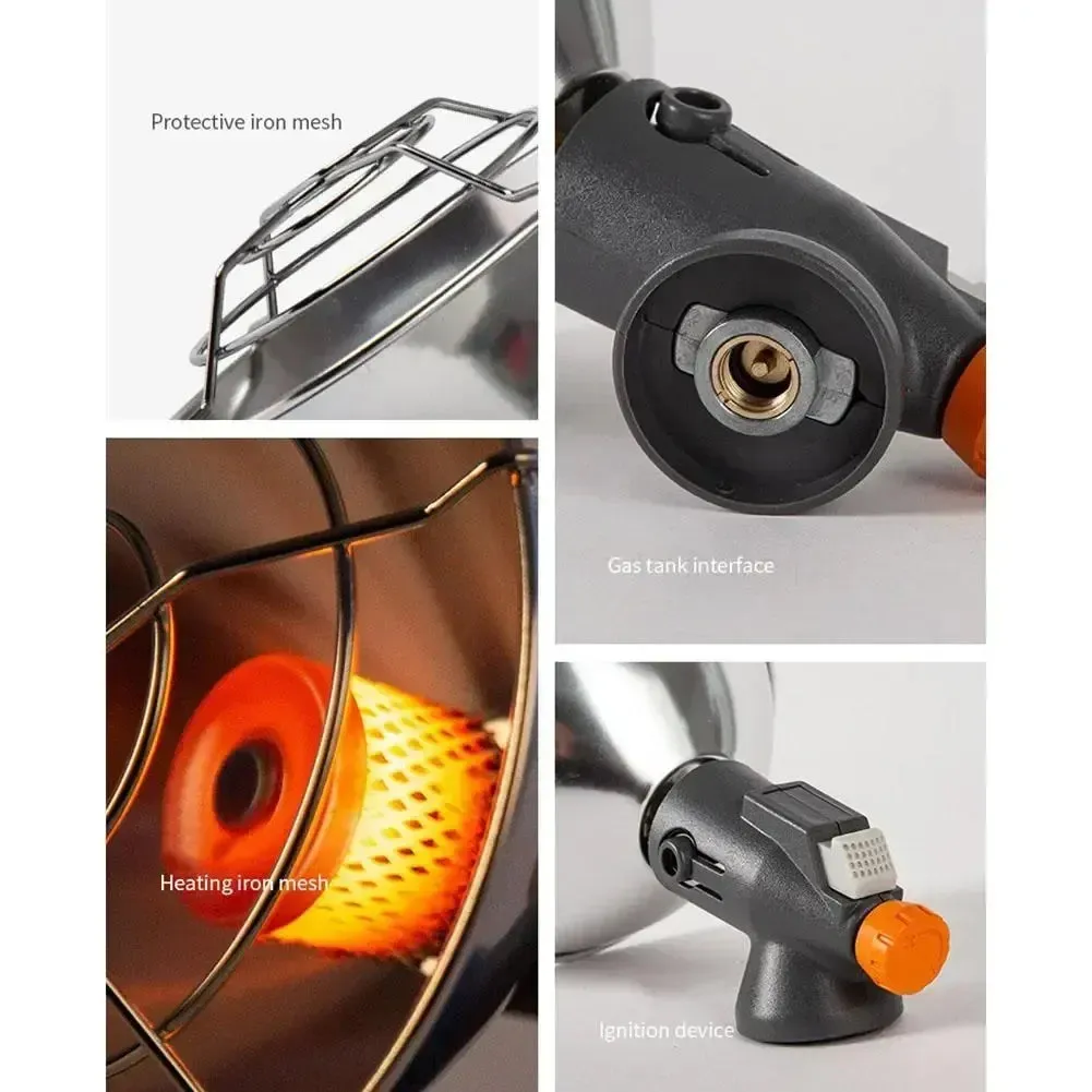 Portable Mini Gas Butane Heater with Storage Box | Windproof Burner for Outdoor Camping | Stainless Steel Construction