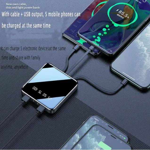 Portable Power Bank Mini USB Pack LED Battery Charger For Mobile Phone