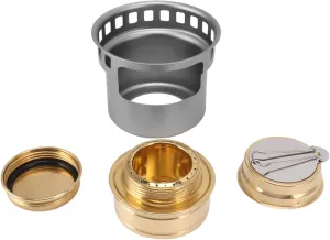 Portable Stove for Camping and Outdoor Cooking with Copper and Aluminium Alloy Design Outdoor Dining Utensils (Gray)