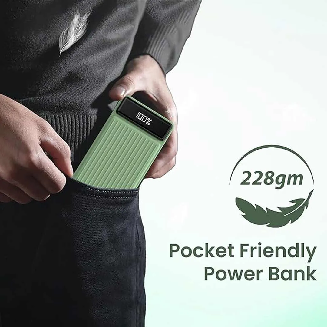 Portronics Luxcell B 10K 10000 mAh 22.5W  Power Bank(Green)