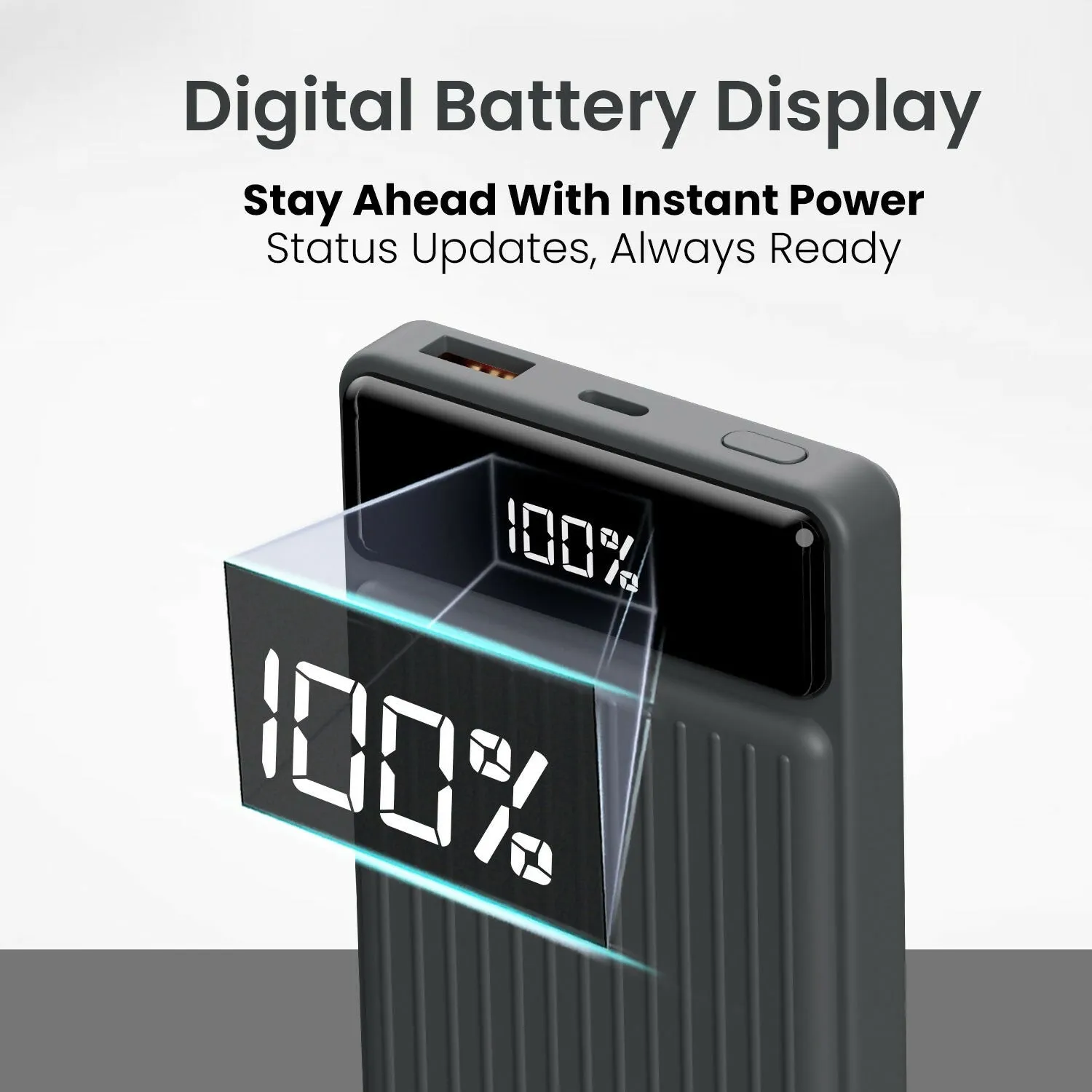 Portronics Luxcell B 10K Power Bank – 10000mAh, 22.5W Fast Charging, Ultra Slim Design (Black)