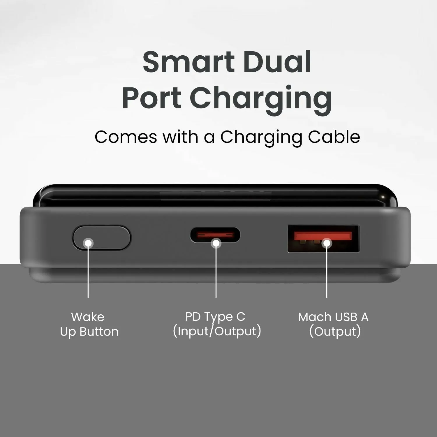 Portronics Luxcell B 10K Power Bank – 10000mAh, 22.5W Fast Charging, Ultra Slim Design (Black)
