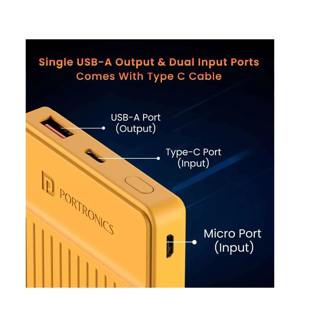 Portronics Luxcell B12 10000mAh 12W (Yellow)