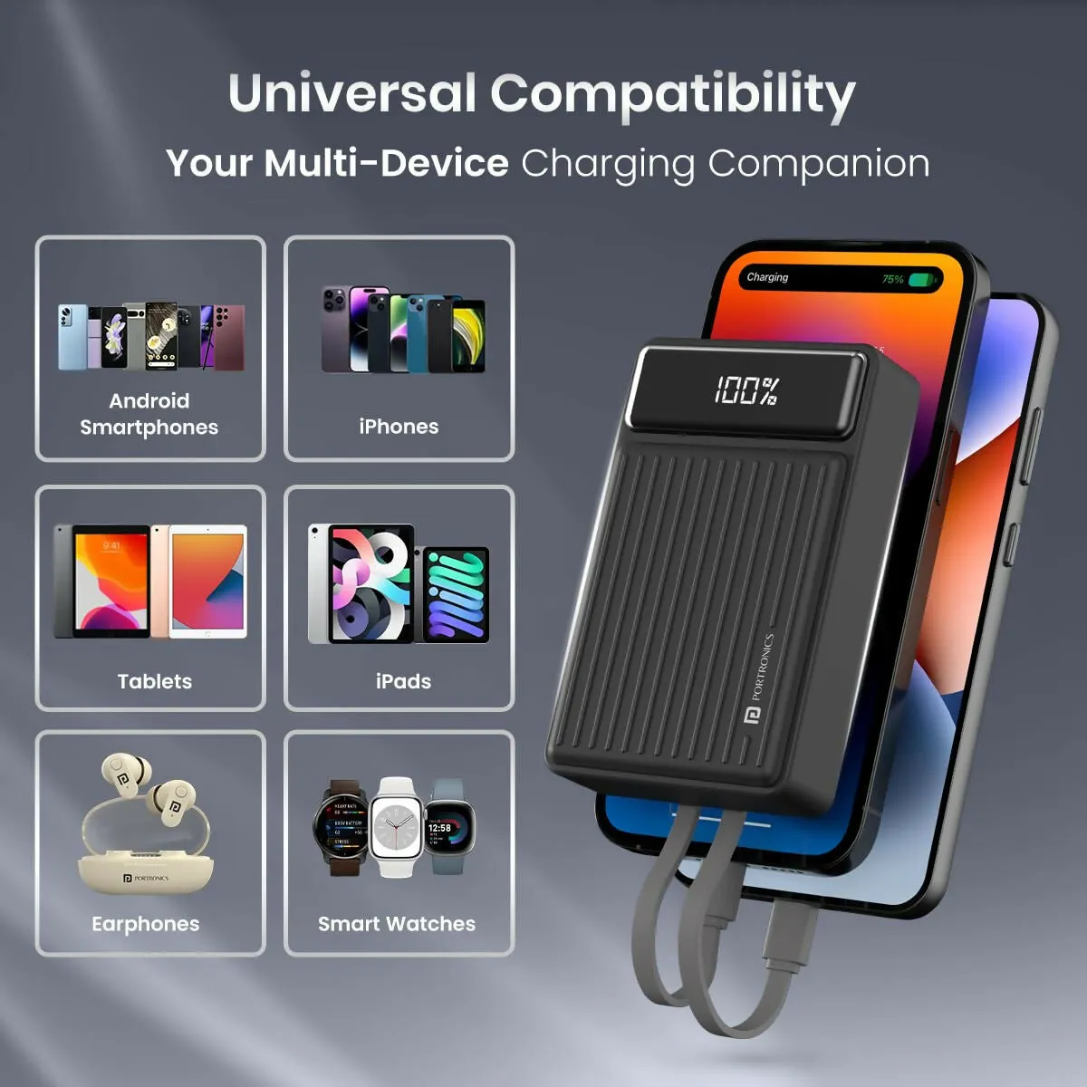 Portronics Luxcell Bind Mini 20K Power Bank