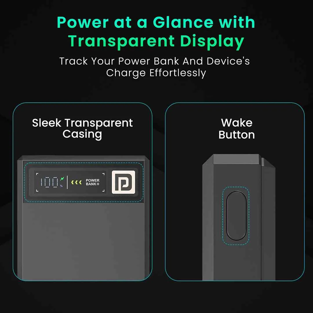 Portronics Luxcell MagClick 10k 10000 mAh 15W Magnetic Wireless Power Bank(Dark Grey)