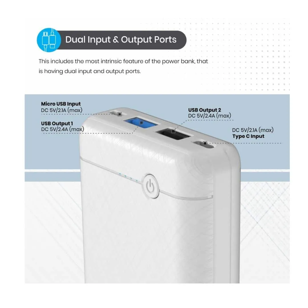 Portronics Power Brick II 20000 mAh (White)