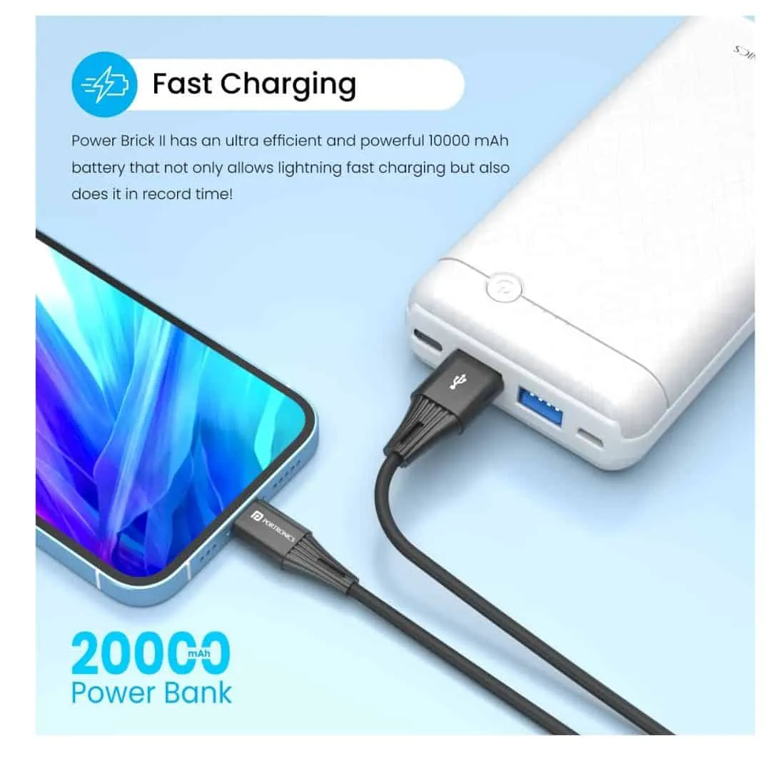 Portronics Power Brick II 20000 mAh (White)