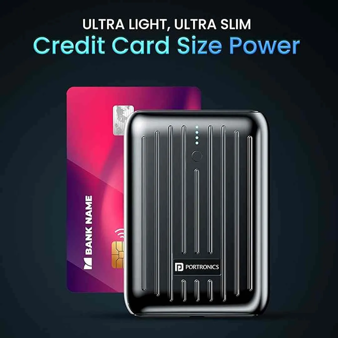 Portronics Zapcell 10k 10000mAh 22.5W  Nano Powerbank(Black)