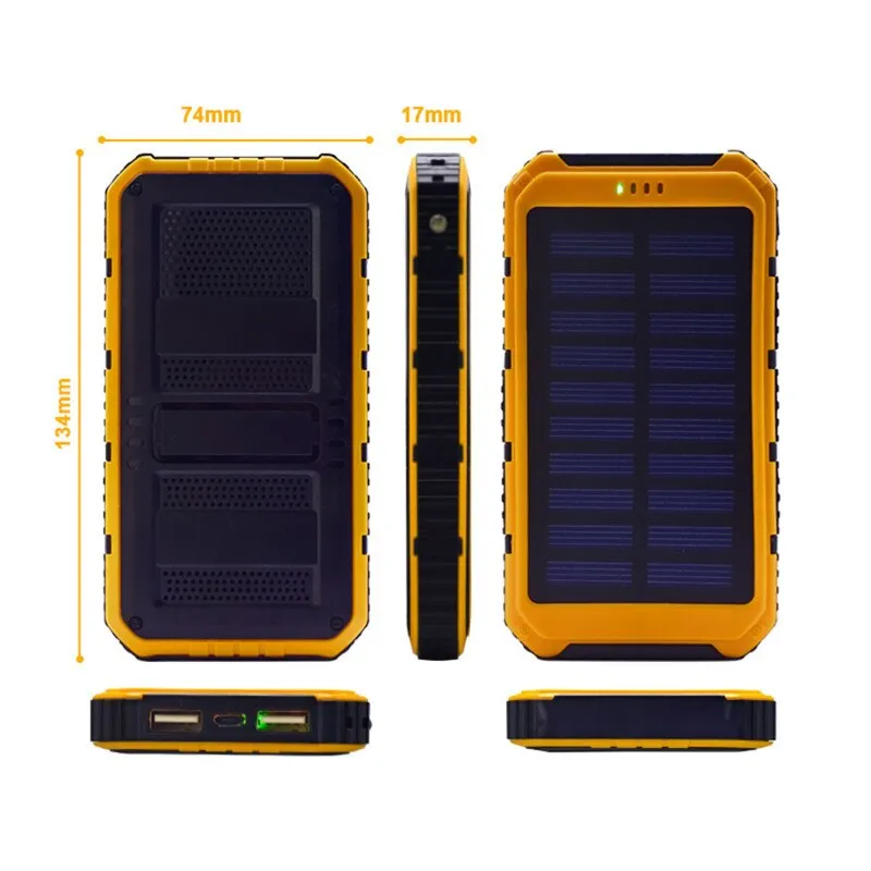 Power Bank 5000mAh Solar Powerbank Extreme Mobile Phone Pack With LED External Battery