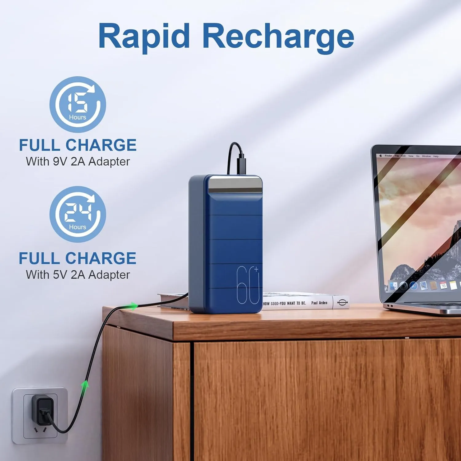 Power Bank 60000mAh Portable Charger Fast Charging 22.5W PD4.0 & QC 4.0 with USB C Battery Pack High Capacity External Battery Phone Charger for iPhone, Samsung, Galaxy, Camping, Travel