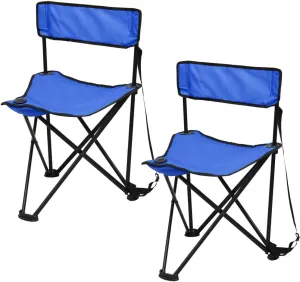 Preferred Nation Tripod Stool seat with backrest. Collapsible, Lightweight, and Portable with Built in Shoulder Carry Strap (Set of 2)