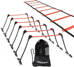 Premium Adjustable and Collapsible Hurdle and Agility Ladder Set for Athletes, Super Portable and Lightweight, with Carrying Bag