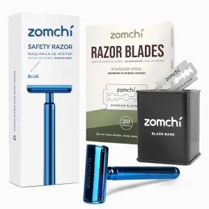 Premium Metal Safety Razor with Razor Blade Bank for Safety Razor Blade Storagement