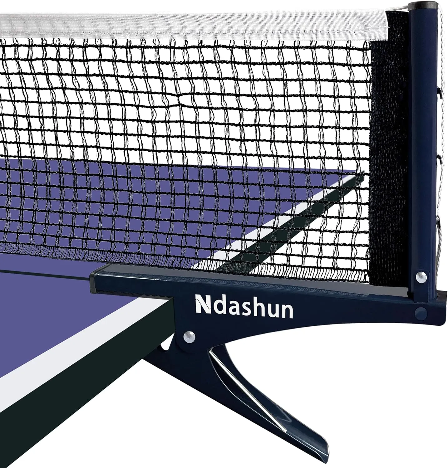 Premium Ping Pong Net with Clamps, Collapsible Table Tennis Net and Post Set, Spring Activated Clip, Tension Adjustable Mesh, Portable and Easy Setup (Navy)