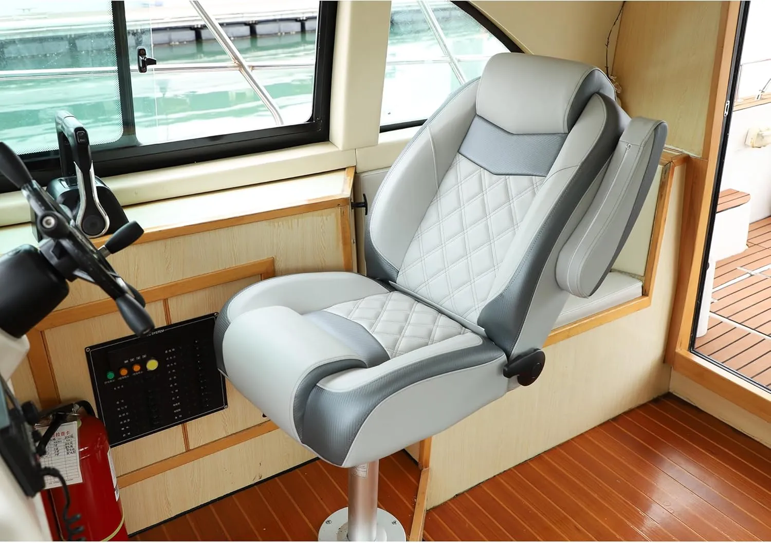 Premium Reclining Pontoon Low/High Back Captain's Chair Boat Bucket Seat with Armrest