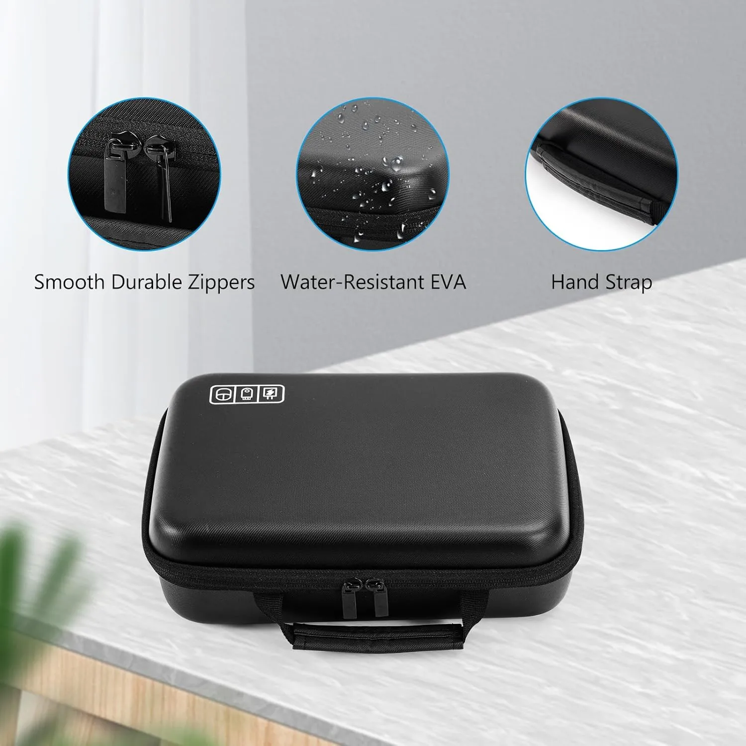 ProCase Hard Travel Electronic Organizer Case for MacBook Power Adapter Chargers Cables Power Bank Apple Magic Mouse Apple Pencil USB Flash Disk SD Card Small Portable Accessories Bag -XL, Black