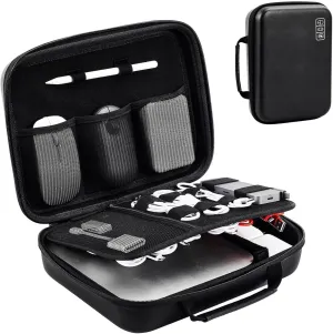 ProCase Hard Travel Electronic Organizer Case for MacBook Power Adapter Chargers Cables Power Bank Apple Magic Mouse Apple Pencil USB Flash Disk SD Card Small Portable Accessories Bag -XL, Black