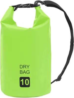 Protects Valuables with Waterproof Dry Bag, 2.6 Gallon Capacity, Durable PVC, Lightweight for Outdoor Activities, Green and Black